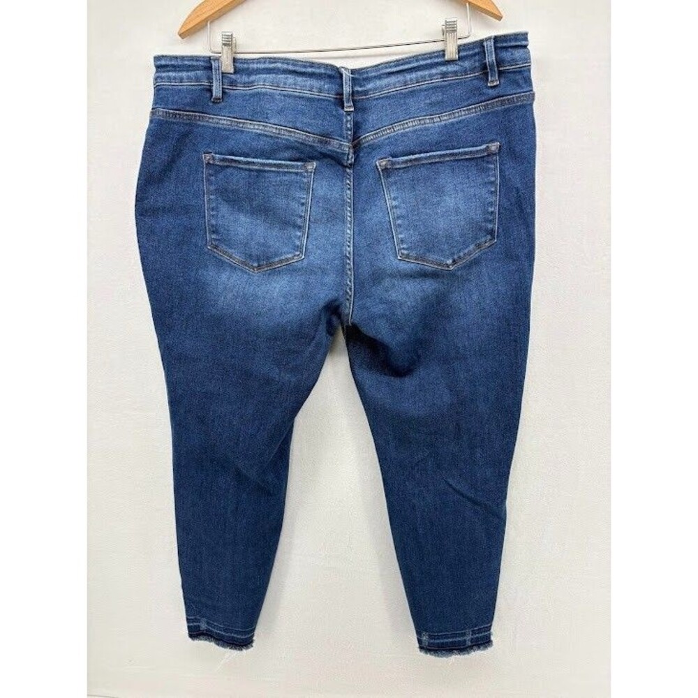 Vervet‎ Jeans Plus Size 20 Skinny Leg Raw Hem Stretch Medium Wash - Picture 7 of 10